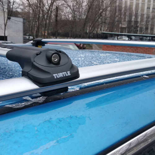  Багажник на рейлінги Renault Duster 2014-2017 Turtle AIR1, сірий (2шт.)