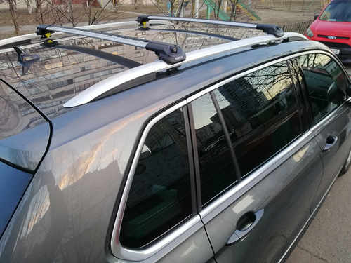  Багажник на рейлінги Renault Duster 2014-2017 Turtle AIR1, сірий (2шт.)