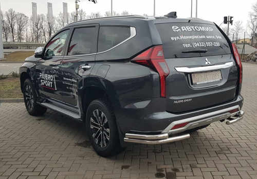 Захист заднього бампера куточки подвійні для Mitsubishi Pajero Sport 2020+