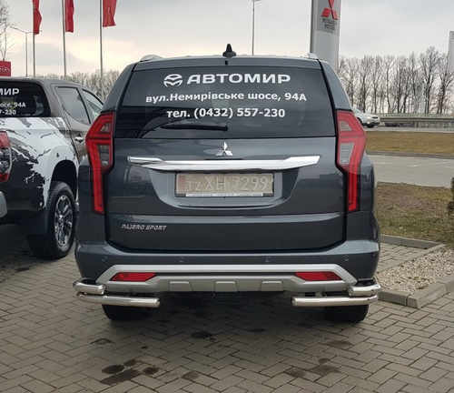 Захист заднього бампера куточки подвійні для Mitsubishi Pajero Sport 2020+