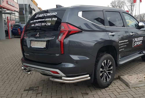 Захист заднього бампера куточки подвійні для Mitsubishi Pajero Sport 2020+