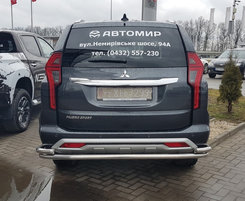 Захист заднього бампера труба з куточками для Mitsubishi Pajero Sport 2020+