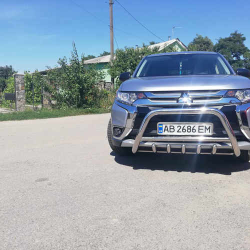 Кенгурятник з перемичкою і грилем для Mitsubishi Outlander 2012-2020
