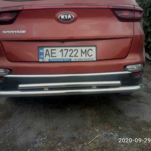 Захист заднього бампера подвійний для Kia Sportage 2016-2021
