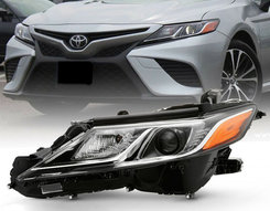 Фара левая Toyota Camry 70 LE / SE USA 2017+ LED (с желтым габаритом)