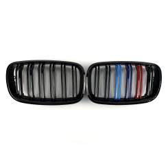 Решітка радіатора ніздрі BMW X5 Series E70 2007-2013рік Чорний Глянець Триколор
