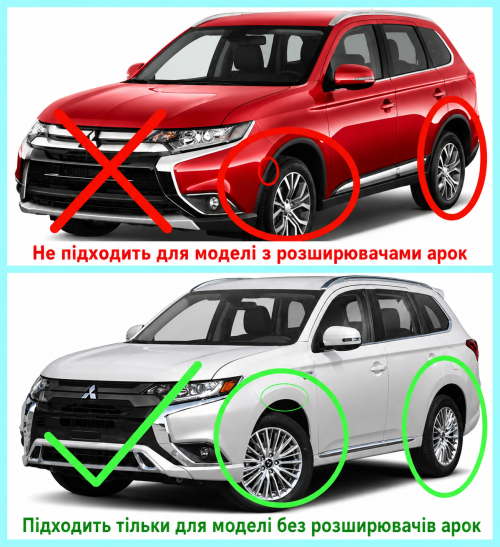 Бризковики Mitsubishi Outlander PHEV 2015-2021, (4шт.)
