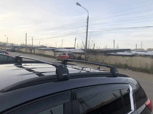 Багажник на кришу Turtle Air 2 для Chery Tiggo 7 Pro 2020+, чорний (2шт)