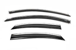 Ветровики с хромом SD/HB (4 шт, Niken) для Ford Focus II 2008-2011 гг.