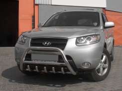 Кенгурятник WT003 (нерж.) для Hyundai Santa Fe 2 2006-2012 .