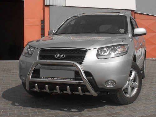 Кенгурятник WT003 (нерж.) для Hyundai Santa Fe 2 2006-2012.
