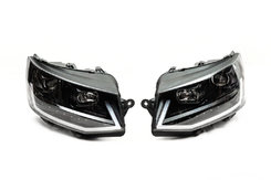 Передняя оптика LED Black (2 шт) для Volkswagen T6 2015↗, 2019↗ гг.