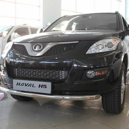 Захист переднього бампера (чорний метал) для Great Wall Haval H5