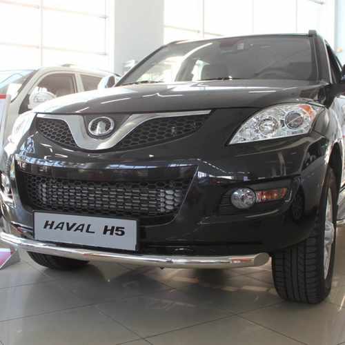Захист переднього бампера (чорний метал) для Great Wall Haval H5