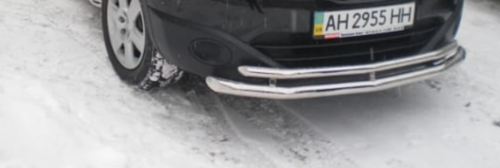Передній захист подвійний (чорний метал) для Nissan Qashqai 2010-2014