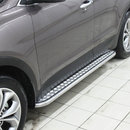 Пороги майданчик (чорний метал) для Hyundai Tucson з нержавіючим листом d60