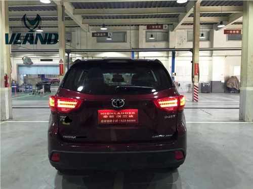 Задні ліхтарі LED для Toyota Highlander 2014+ BMW стиль (червоні)