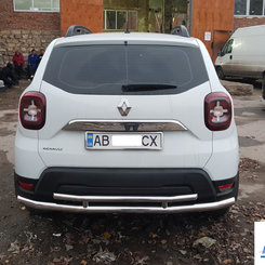Захист заднього бампера подвійна для Renault Duster 2018+