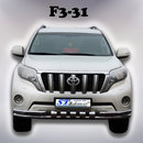 Захист переднього бампера подвійний з грилем для Toyota Land Cruiser 150 Prado