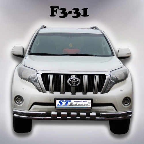 Захист переднього бампера подвійний з грилем для Toyota Land Cruiser 150 Prado