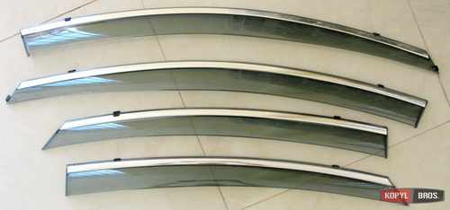 Дефлектори вікон вітровики з хром окантовкою (нерж.) для Hyundai Sonata 2010+