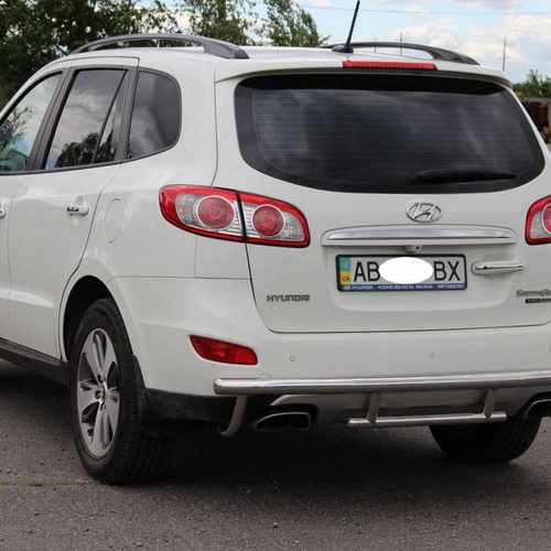 Захист заднього бампера подвійна для Hyundai Santa Fe 06-