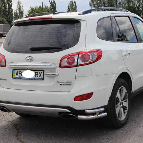 Захист заднього бампера кути подвійні для Hyundai Santa Fe 06-12