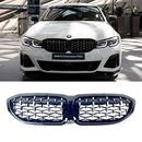 Решітка радіатора Diamond BMW 3 Series G20 / G21 2017- чорна з хромом