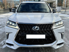 Хром молдинг на решетку радиатора TRD / SAMURAI Lexus LX 570 2016+ полуматовый хром