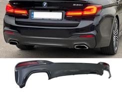 Дифузор накладка заднього бампера M-Performance BMW 5 series G30 2017- сірий глянцевий