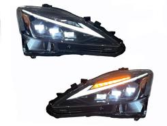 Фары Full LED 3 линзы в стиле 2021+ для Lexus IS 2005-2012