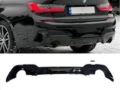 Накладка заднього бампера дифузор до бампера M PACKET BMW 3 series G20 2017- колір чорний глянець
