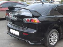 Спойлер на багажник EVO Lancer X 2007-2015 ABS пластик, колір чорний глянець