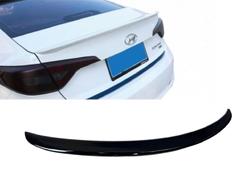 Спойлер лип багажника Hyundai Sonata LF 2015-2017 АБС пластик, колір чорний глянець