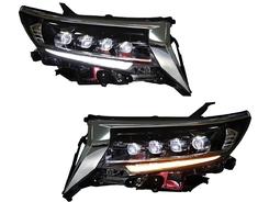 Led фары 4 линзы стиль BUGATTI для Toyota Land Cruiser Prado 150 рестайлинг 2018+