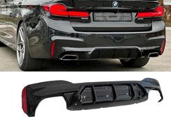 Дифузор накладка заднього бампера M5 style F90 для BMW 5 series G30 2017- К БАМПЕРУ М ПАКЕТ, чорний глянець