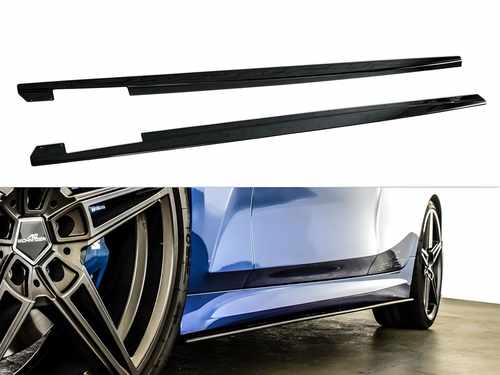 Леза під пороги M-Perfomance стиль AC Schnitzer для BMW 3 series G20 G21 2017- ABS пластик, колір чорний глянець