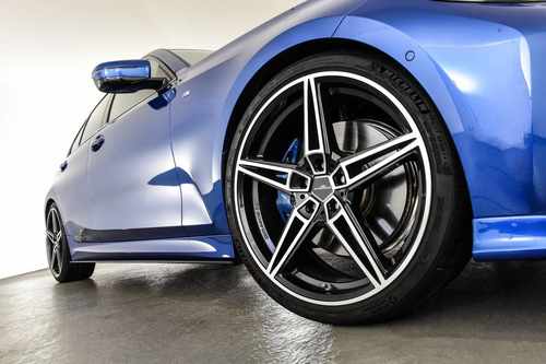 Леза під пороги M-Perfomance стиль AC Schnitzer для BMW 3 series G20 G21 2017- ABS пластик, колір чорний глянець