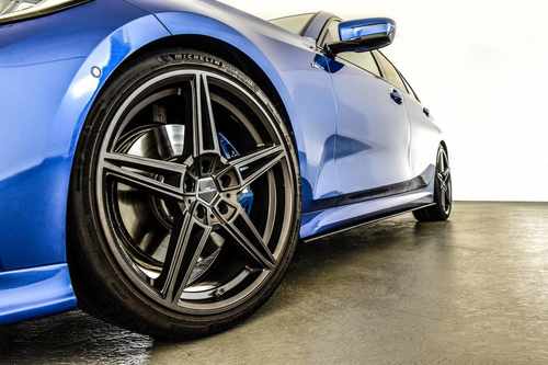 Леза під пороги M-Perfomance стиль AC Schnitzer для BMW 3 series G20 G21 2017- ABS пластик, колір чорний глянець