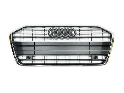Решітка радіатора Audi A6 C8 2018+ темно-сіра з хромом