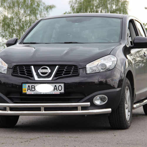 Захист переднього бампера подвійний для Nissan Qashqai 2010-2014