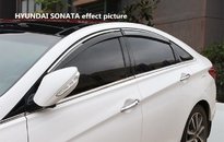 Дефлектори вікон вітровики з хром окантовкою (нерж.) для Hyundai Sonata 2010+