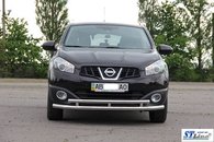 Захист переднього бампера подвійний для Nissan Qashqai 2010-2014