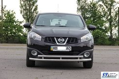 Захист переднього бампера подвійний для Nissan Qashqai 2010-2014