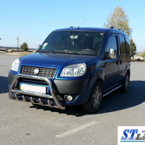 Кенгурятник з перемичкою і грилем D60 для Fiat Doblo 2000-2010