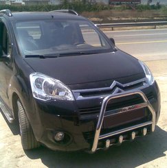 Кенгурятник високий з написом Can Otomotiv для Citroen Berlingo 2008+