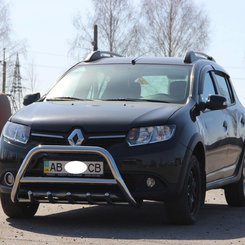 Кенгурятник з перемичкою і грилем D60 для Renault Sandero Stepway 12+