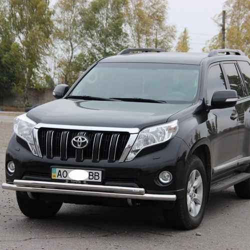 Захист переднього бампера подвійний d60/42 для Toyota Land Cruiser 150 (2009-2013, 2013-)