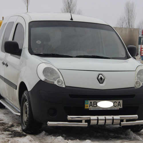Передій захист подвійний з грилем для Renault Kangoo 08-