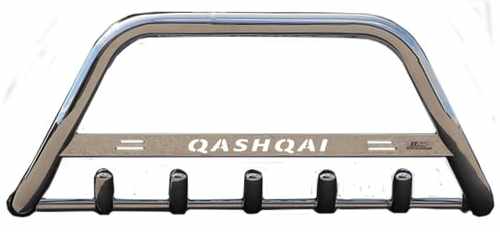 Кенгурятник з написом і грилем D51 для Nissan Qashqai 2006-2013 (WT004)